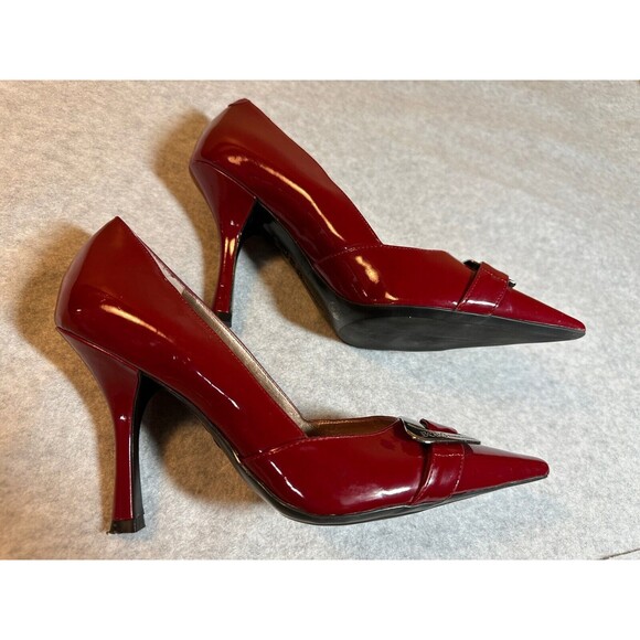 BCBGeneration Pump Heels Womens 6B Red Sexy Slip On Stilettos Pointed Toe CLEAN! - Picture 11 of 13